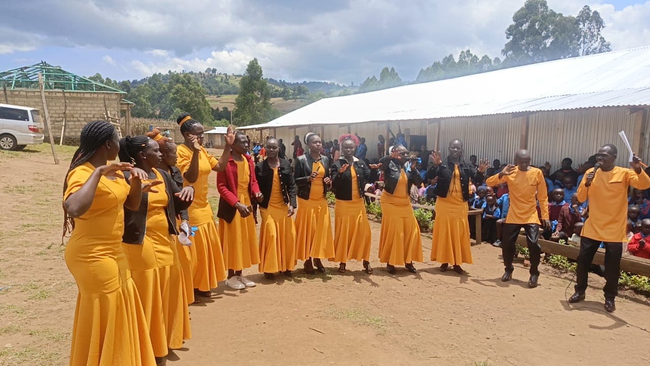 Teachers and students in worship